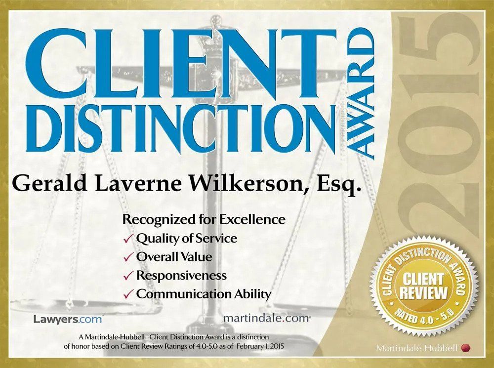 Client Distinction Award Certificate
