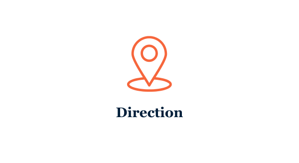 Orange location pin icon, labeled