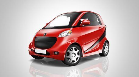 red smart type car