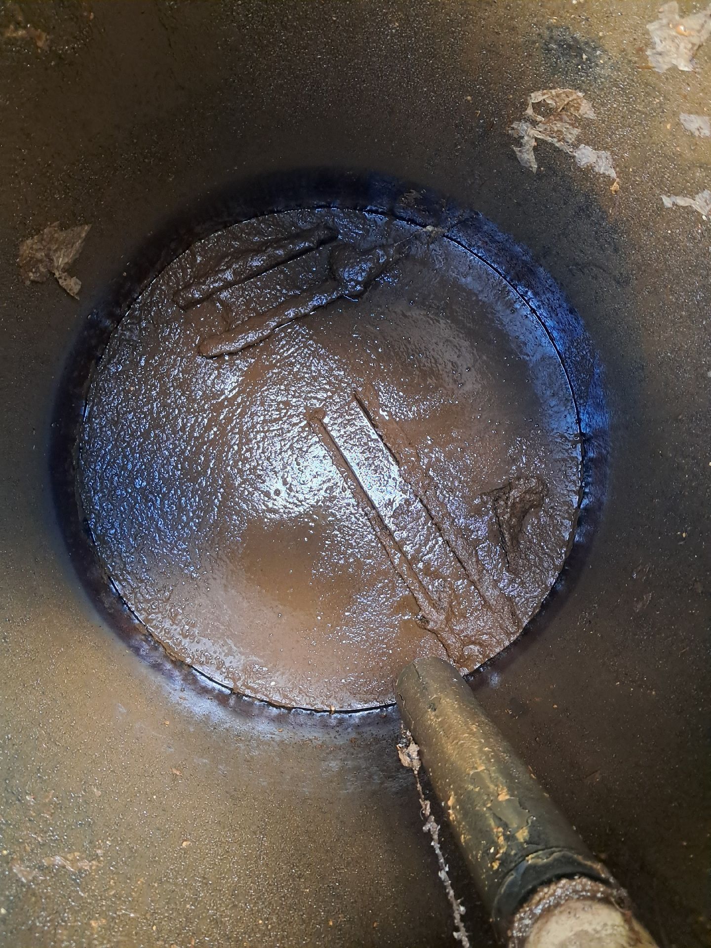 Septic Tank Being Cleaned — Shreks Septic Services in Gowrie Junction, QLD