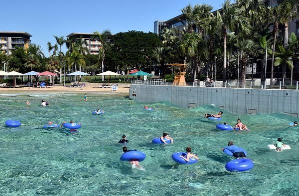 Kids Having Fun on Wave Lagoon — Zen Luxury Retreats in Darwin City, NT