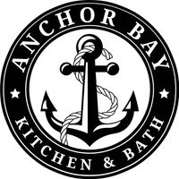 The logo for anchor bay kitchen and bath shows an anchor with a rope around it.
