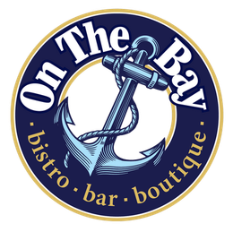 A logo for on the bay bistro bar boutique.