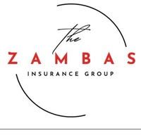 Logo for The Zambas Insurance Group; red and black text.
