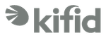 Logo voor Kifid, met een gestileerd grijs embleem en het woord 