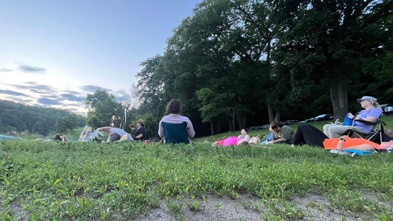 group outdoor meditation