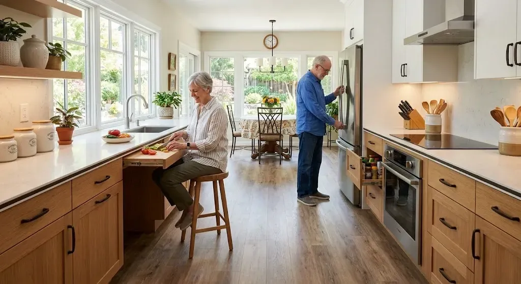 Accessible senior-friendly kitchen design Lafayette homes