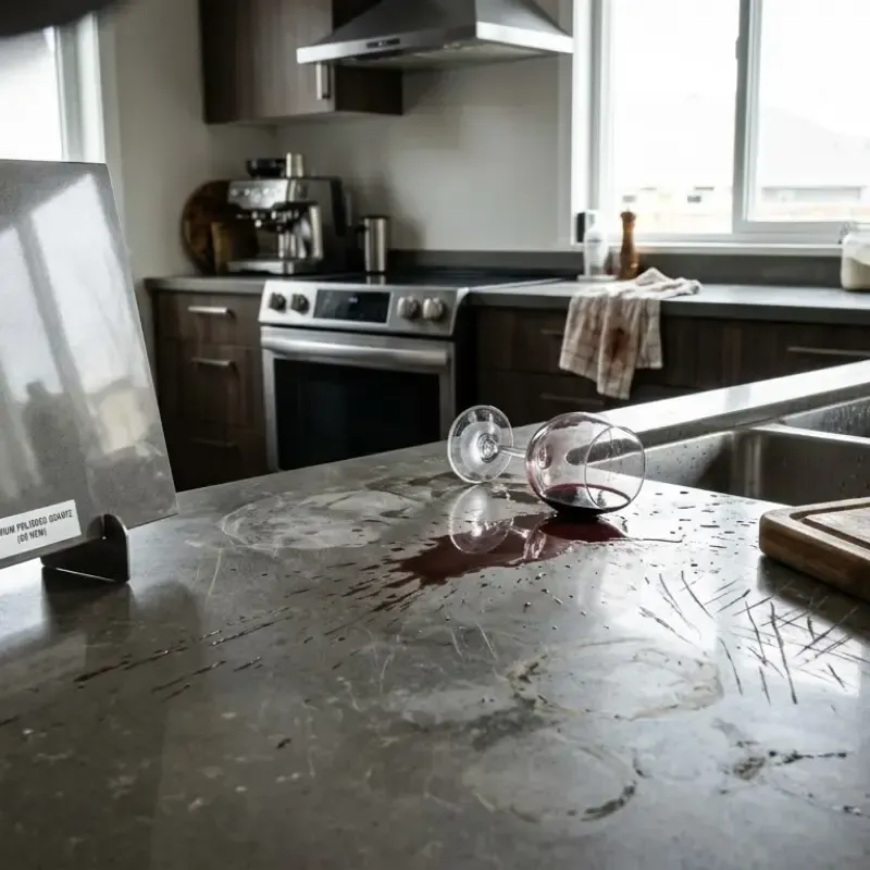 Common countertop installation mistakes in Lafayette, LA kitchen—choosing materials for looks over durability, poor sealing maintenance, and unrealistic showroom expectations leading to early countertop failure