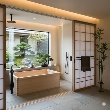 Japanese style bathroom remodel Lafayette homes