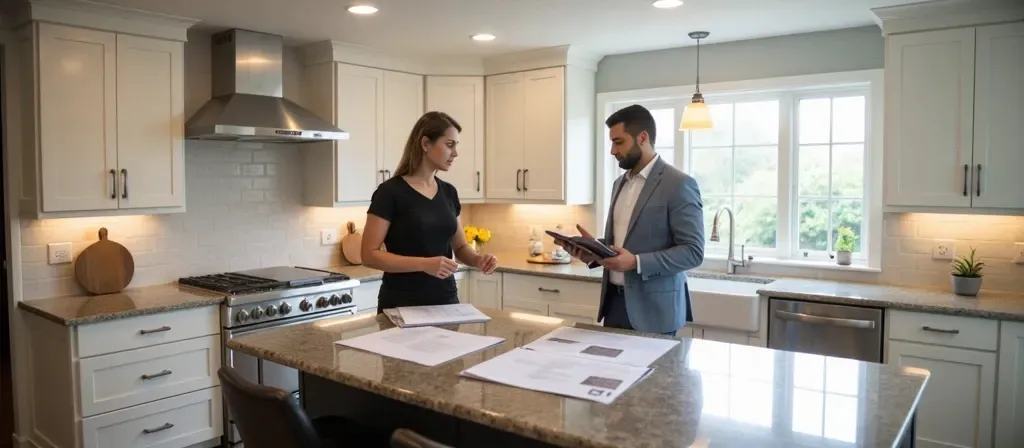 Kitchen remodeling contractor consultation in Lafayette
