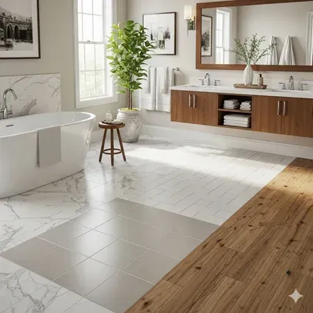 Lafayette bathroom remodel different flooring options