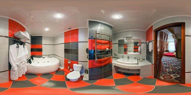 360 degrees angle view interior bathroom modern 