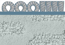 A close up of a concrete surface with a blue border