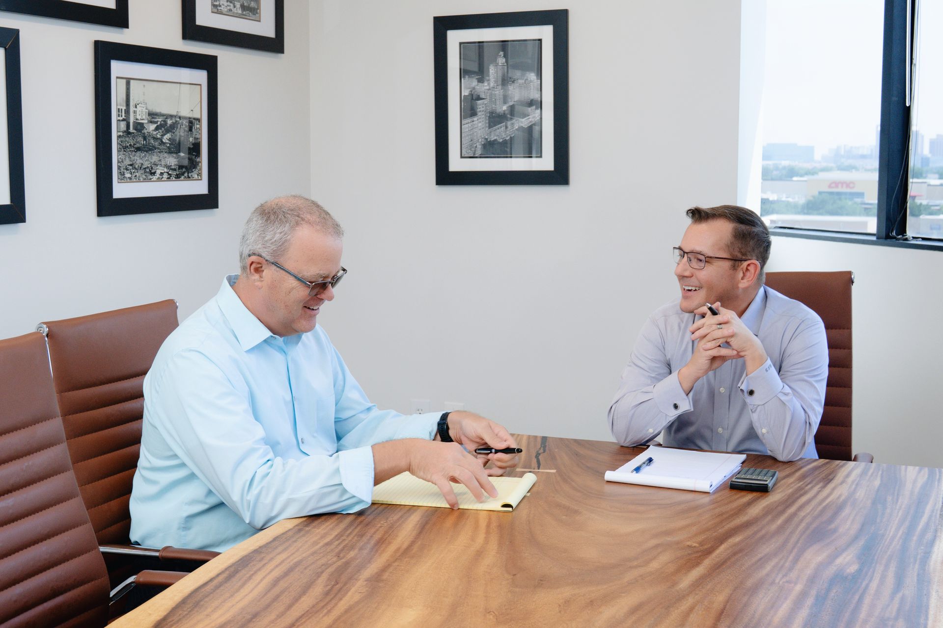 Two money managers having a meeting