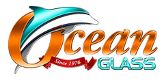 Ocean Glass logo in orange and turquoise with a wave graphic and “Since 1978” text