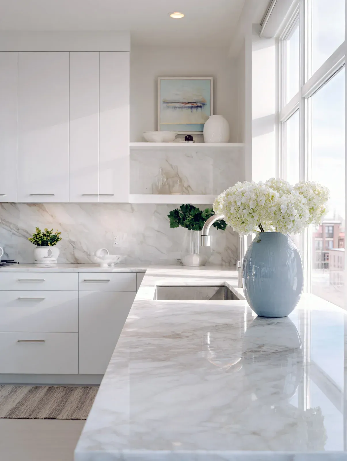 A kitchen with stainless steel appliances and wooden cabinets
