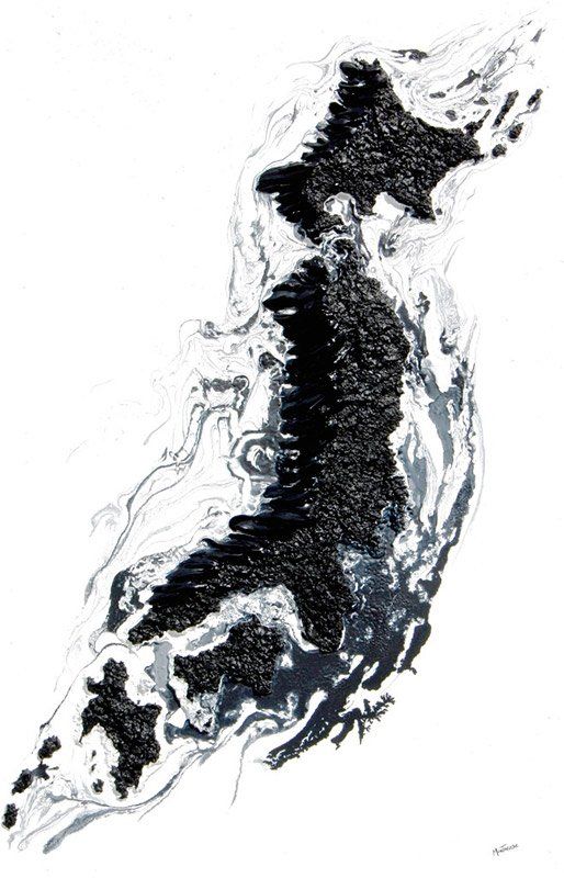 peinture noire et blanche abstraite