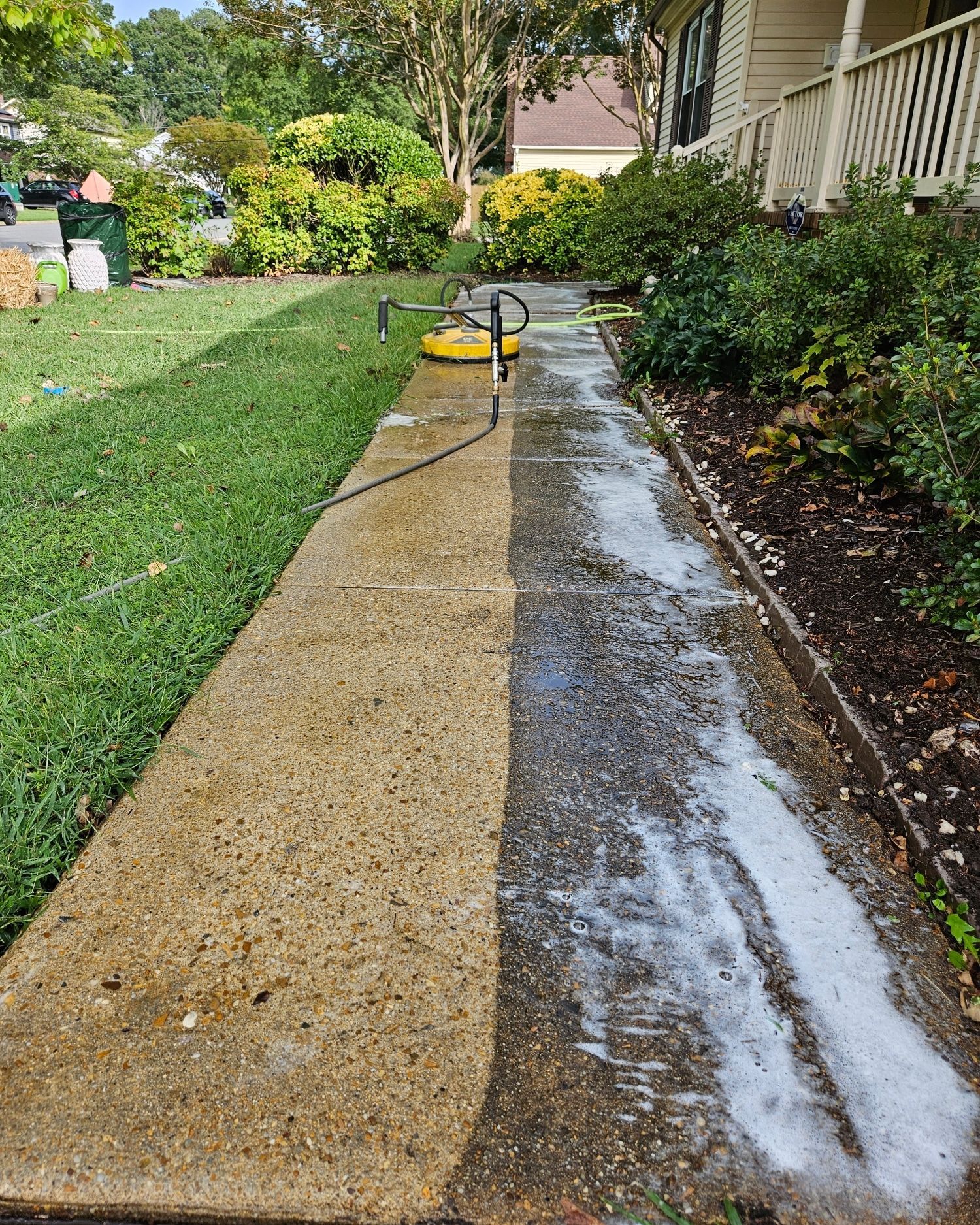 washing front walkway