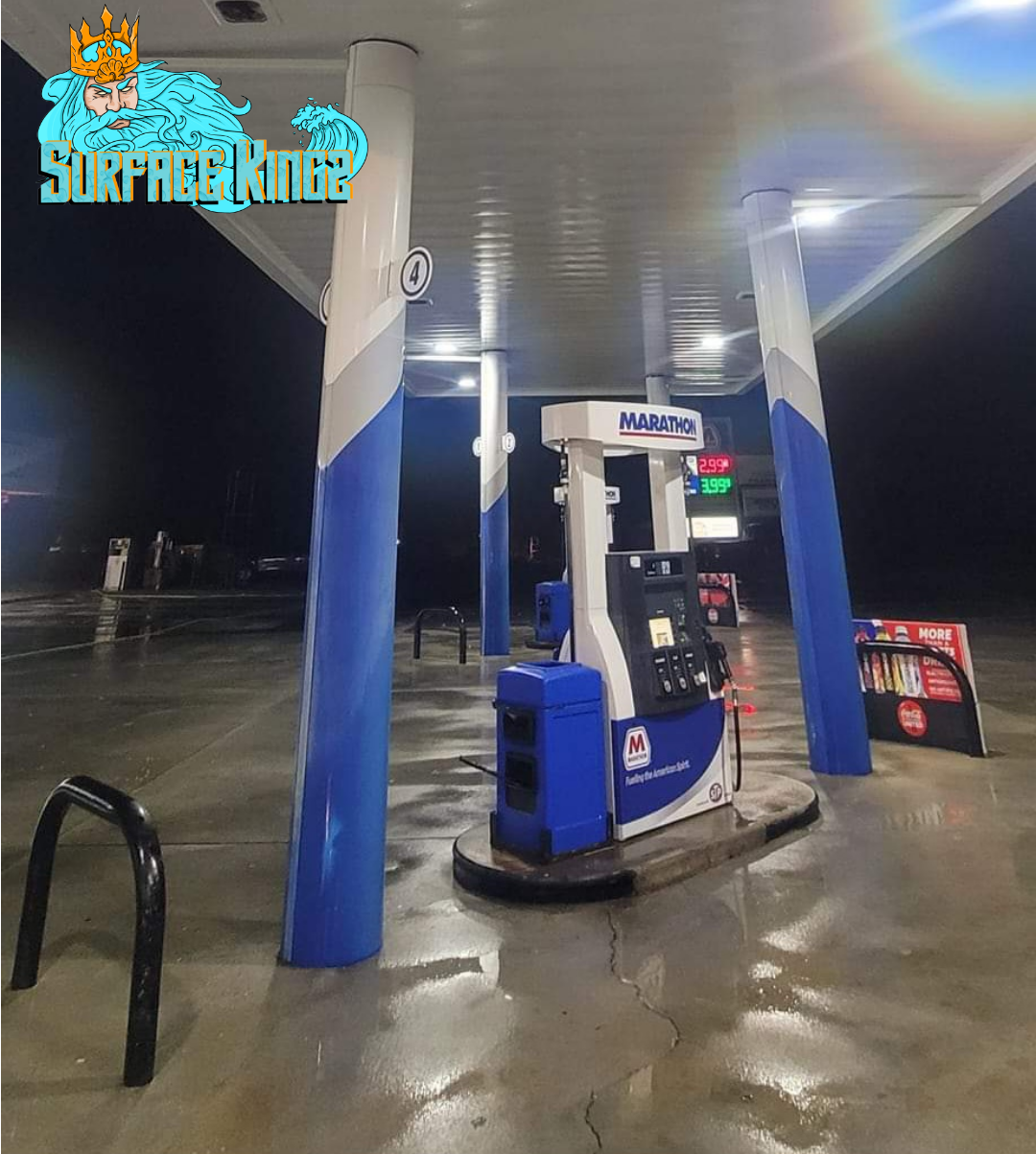 gas station power washing