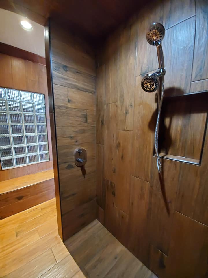 Wood Looking Tile for this Shower Remodel