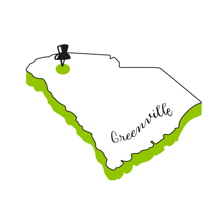 A map of South Carolina with arrows pointing in different directions.