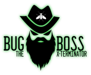 A logo for bug boss the x-terminator