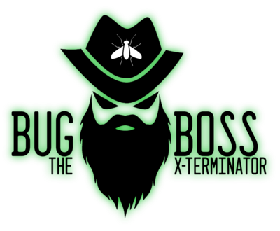 A logo for bug boss the x-terminator