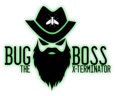 A logo for bug boss the x-terminator