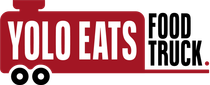 A logo for a food truck called yolo eats food truck