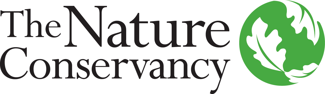 The Nature Conservancy logo, black text and a green globe icon with an oak leaf.