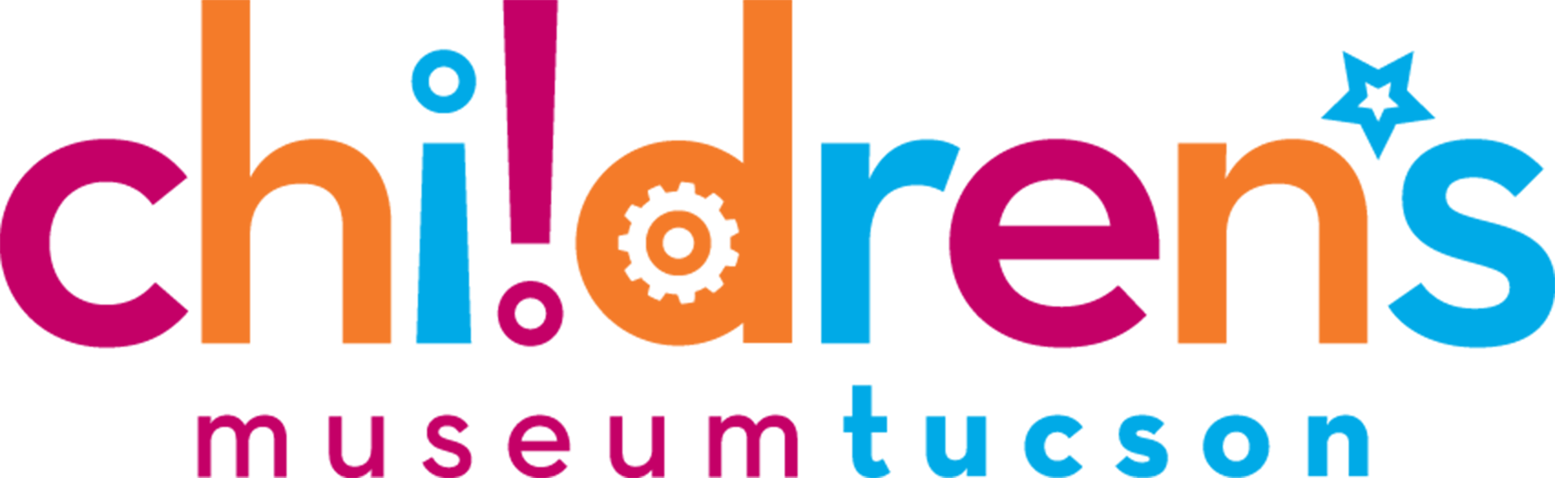 Children's Museum Tucson logo in colorful text with a gear symbol in the letter "d" and a star.