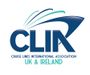 CLIA UK & Ireland logo: Blue text and curved design, with teal accents, suggesting a cruise ship.