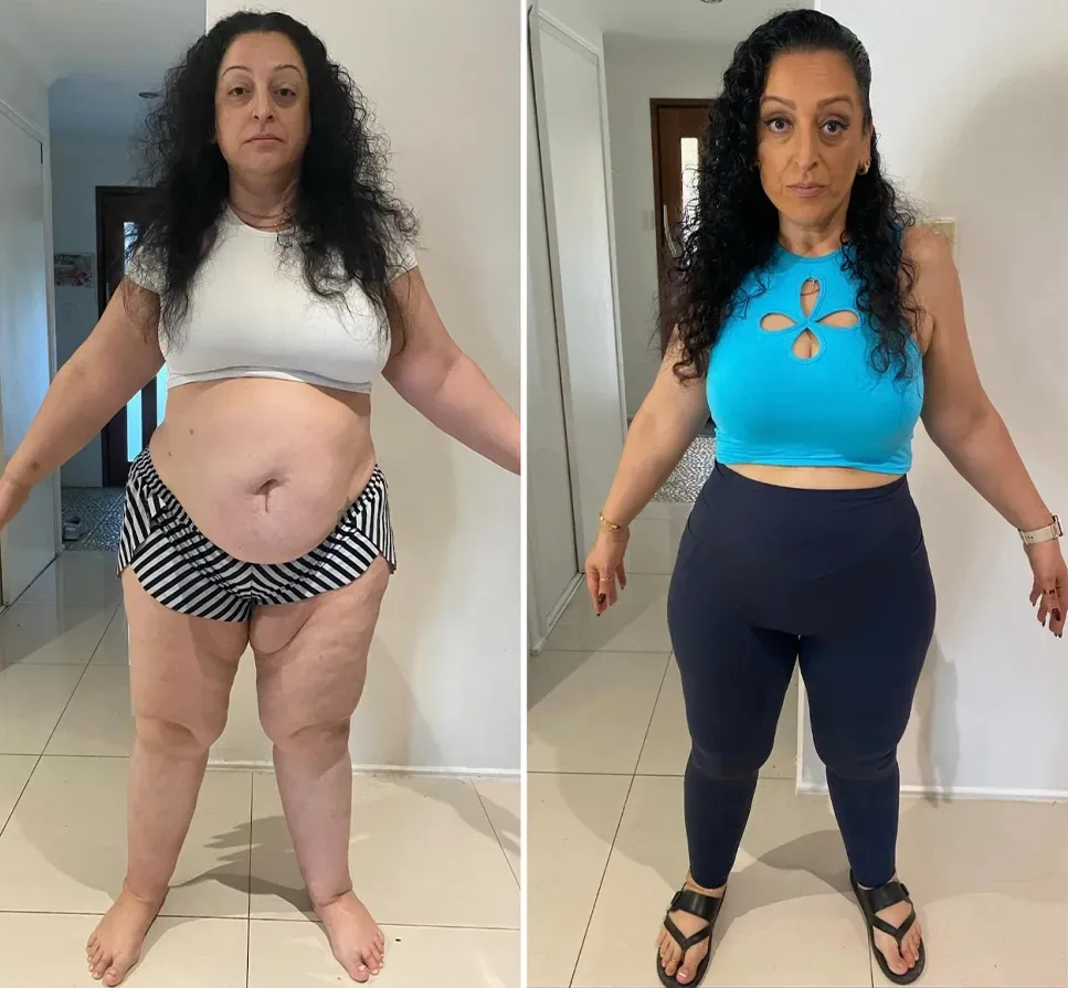 JWT Weight Loss male client body transformation before and after, significant fat loss and muscle definition achieved with nutrition and accountability coaching.