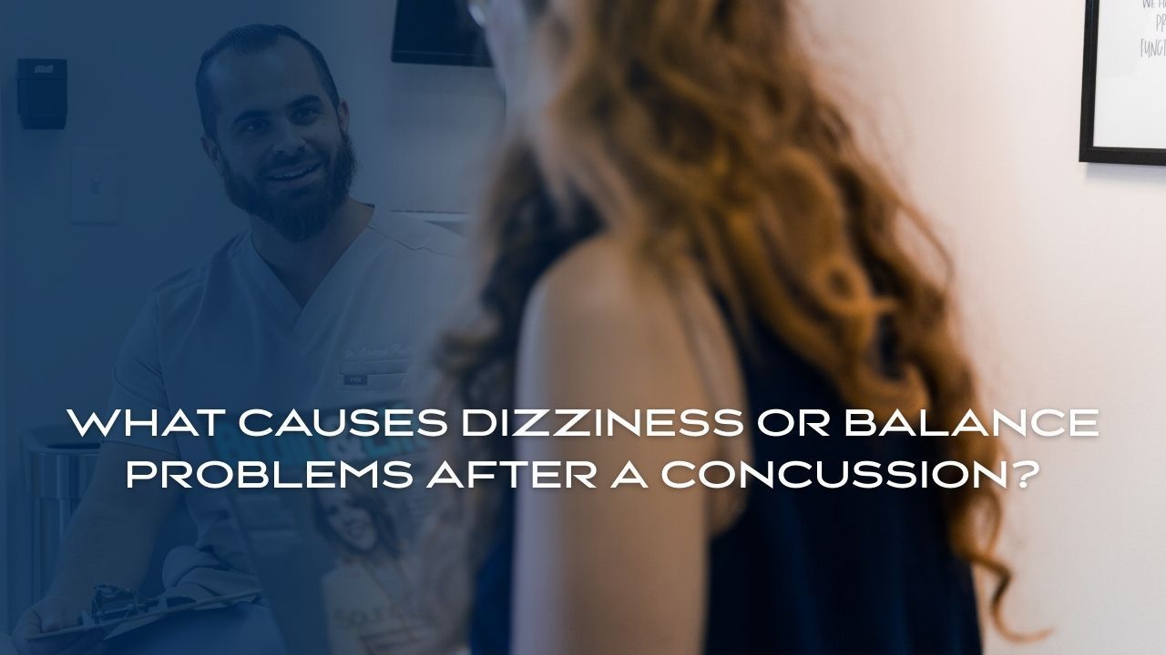 A man smiles at a woman. Text: 