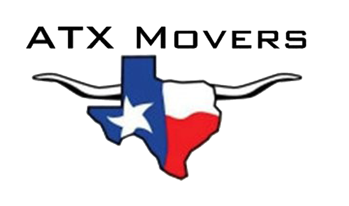 ATX Movers logo: Texas outline in red, white, and blue with longhorn horns, 