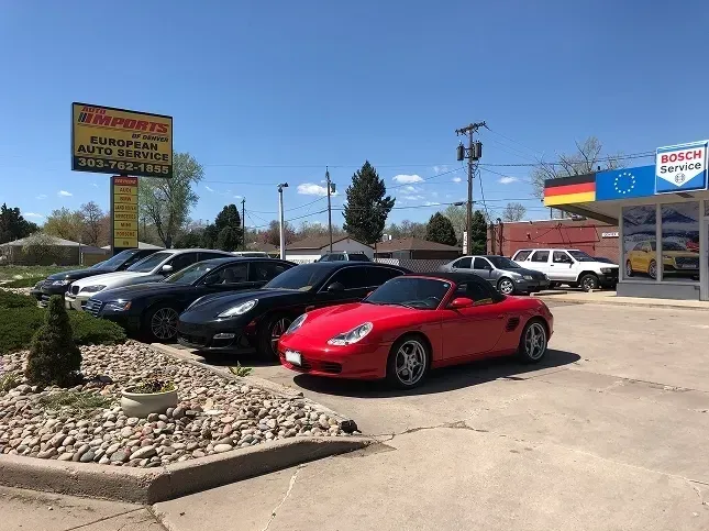 Row of cars parked outside of our shop | AutoImports of Denver