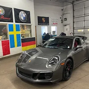 Gray car in garage | AutoImports of Denver