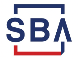 A blue and red logo for a company called sba.