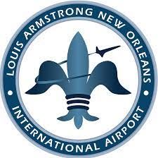 The logo for louis armstrong new orleans international airport