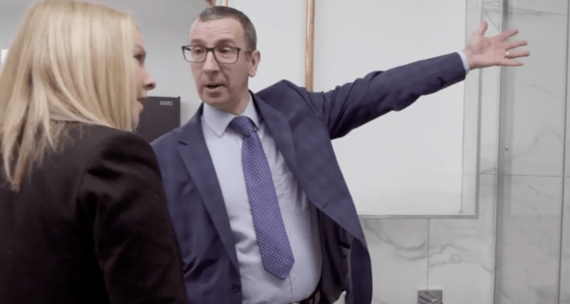 Discover the latest construction technologies at our Self Build & Technology Centre Customer being shown around Kernohan Self Build & Technology Centre