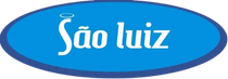Logotipo São Luiz, oval azul com texto branco.