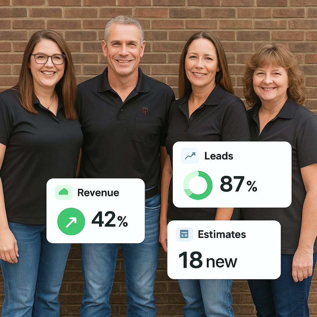 A group of people standing next to each other in front of a brick wall.