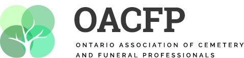 OACFP logo with green tree icon and black text for Ontario Association of Cemetery and Funeral Professionals