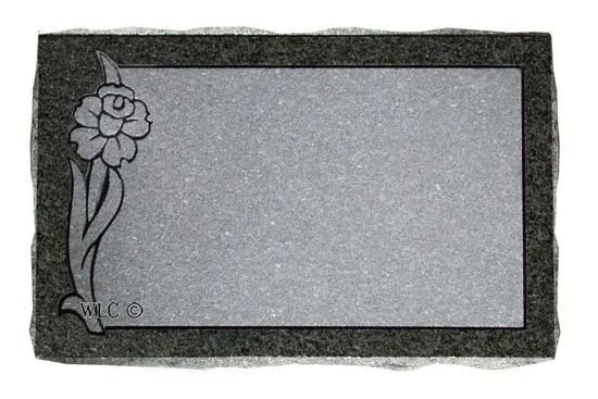 Rectangular gray floral decorative frame with a black border