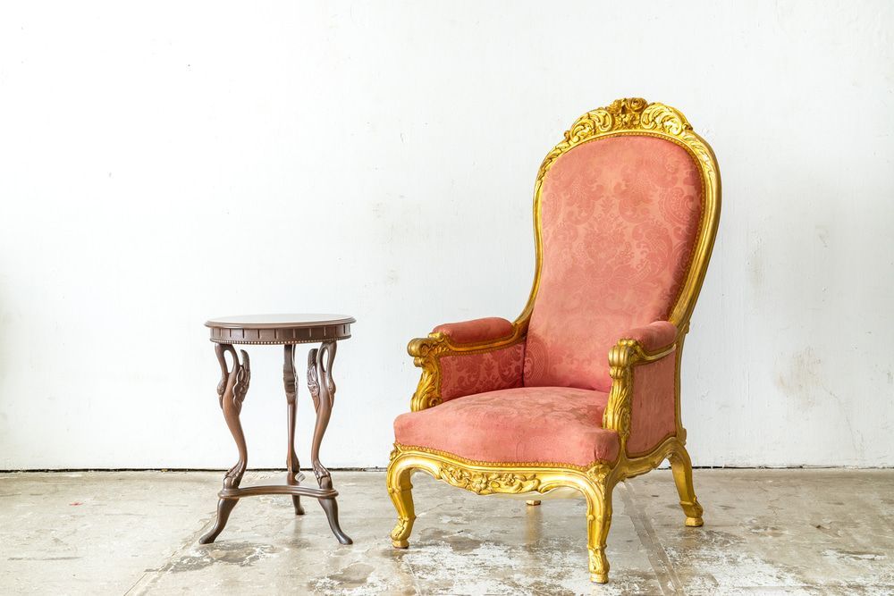 Classic Armchair Sofa Couch In Vintage Room With Desk — Removalists in Dalby, QLD