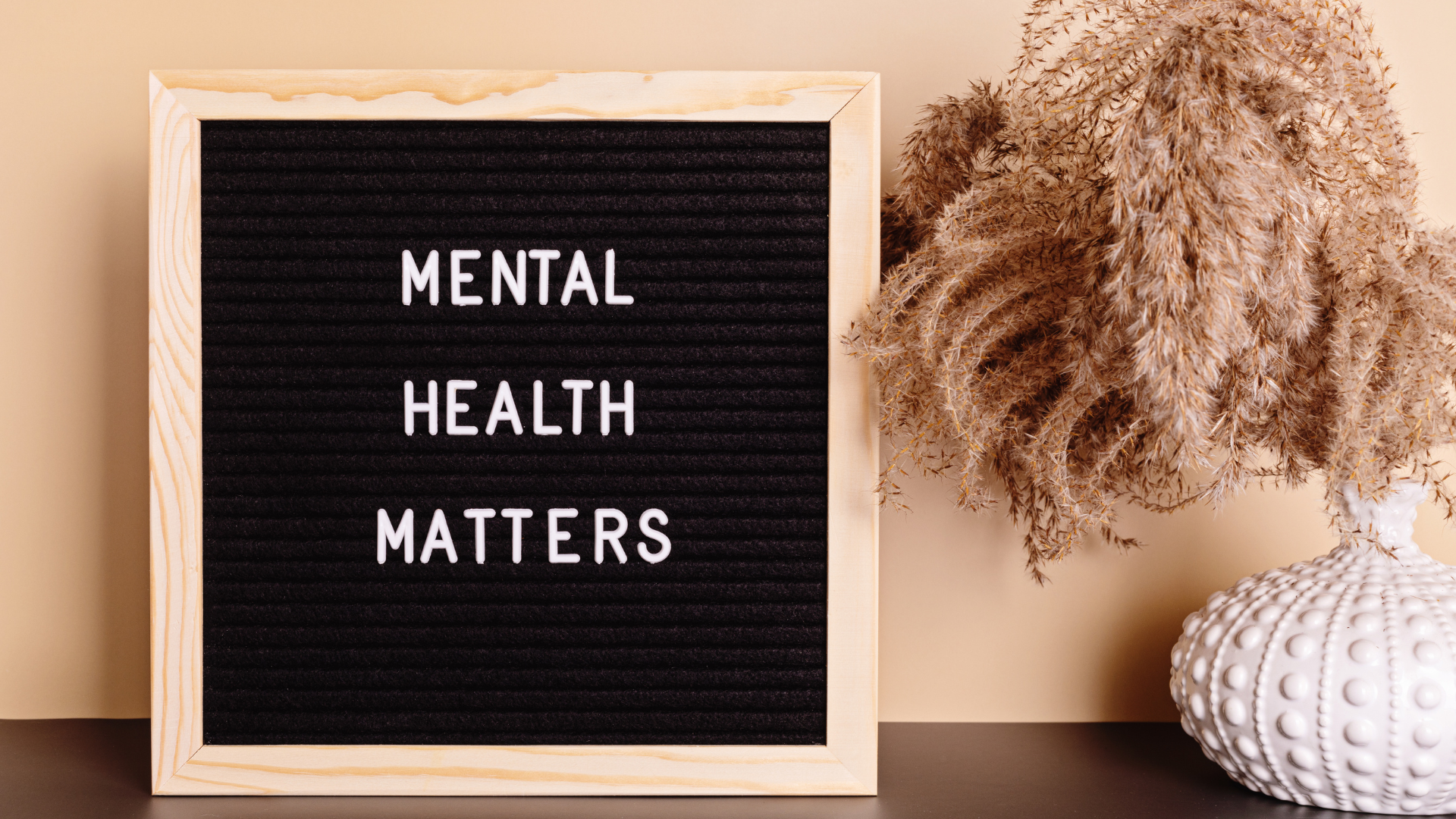 A black letter board with the words `` mental health matters '' written on it.