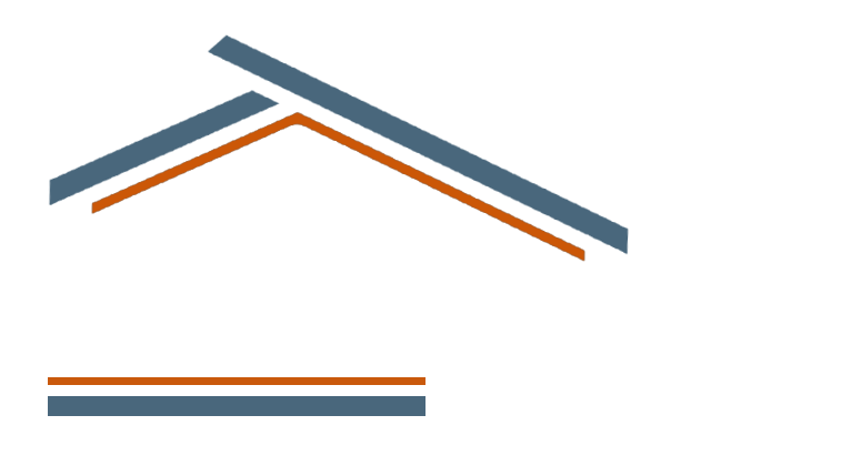 Blue and copper house roof illustration.