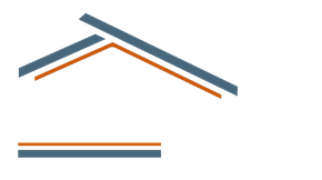 Blue and copper house roof illustration.