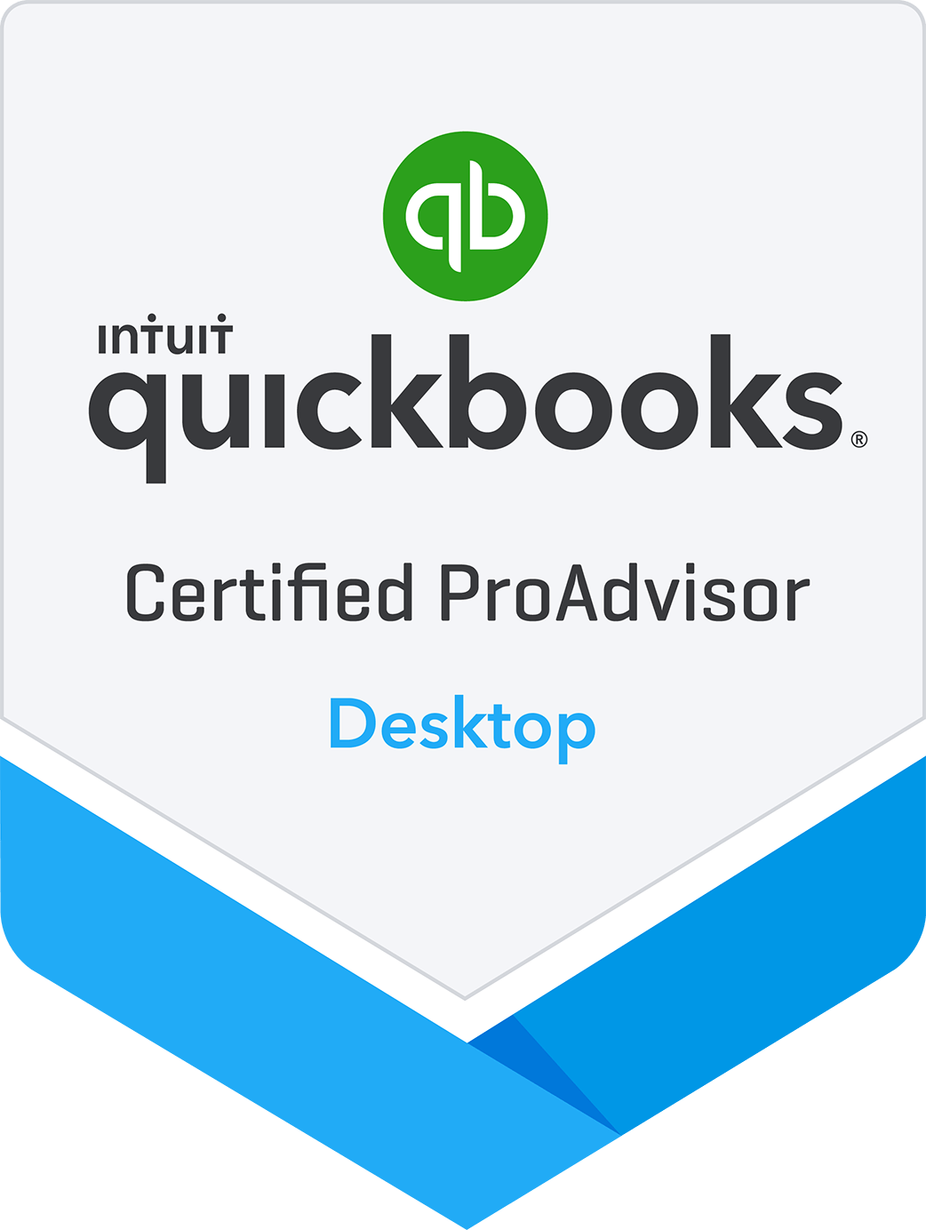A quickbooks logo that says `` certified proadvisor desktop ''.