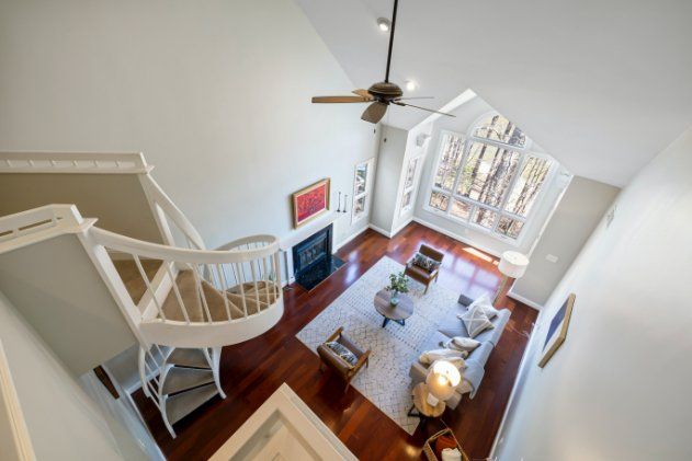 Newly painted large room with high ceiling in white in Townsville QLD.